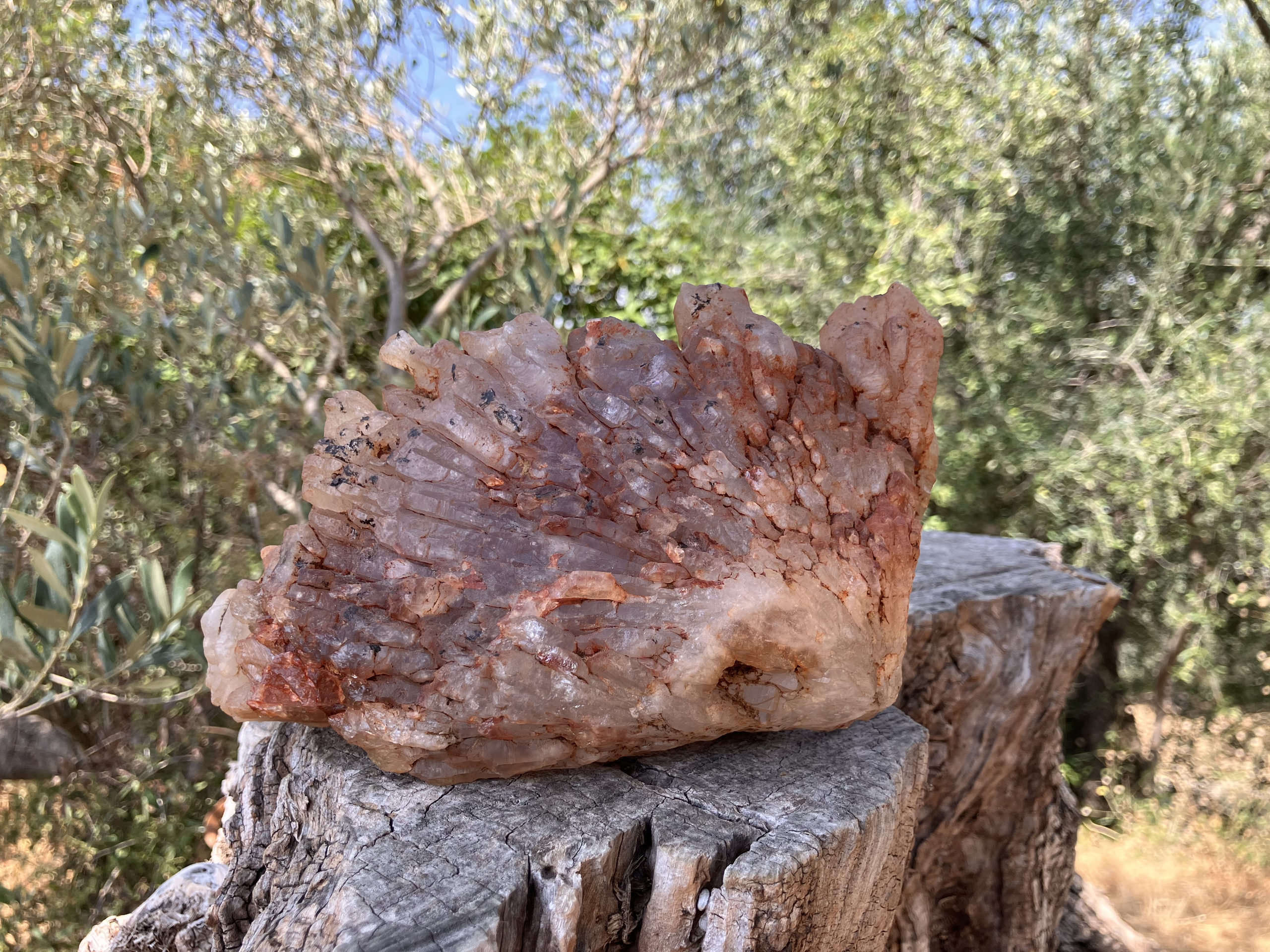 Grappe de Quartz améthysé ferrugineux
