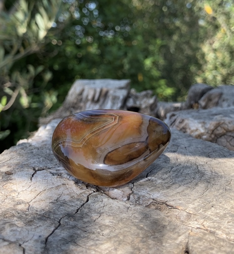 Sardonyx polie Madagascar 5,5cm environ